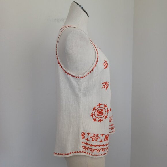 Lucky Brand Top Embroidered Tank Boho Colorful Cotton Womens Medium - Picture 9 of 12